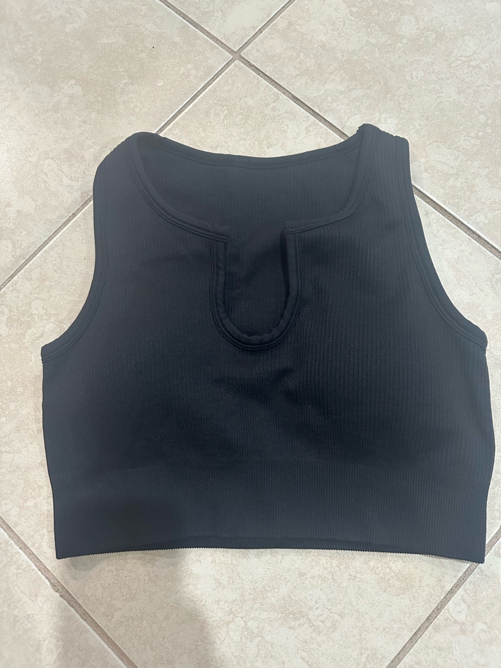 OQQ Black Ribbed Sleeveless Tank Top